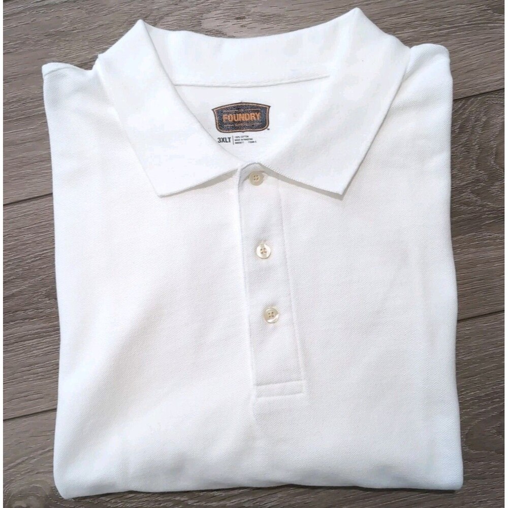 FOUNDRY SUPPLY SHORT SLEEVE WHITE POLO SHIRT MEN'S 3XLT NWOT